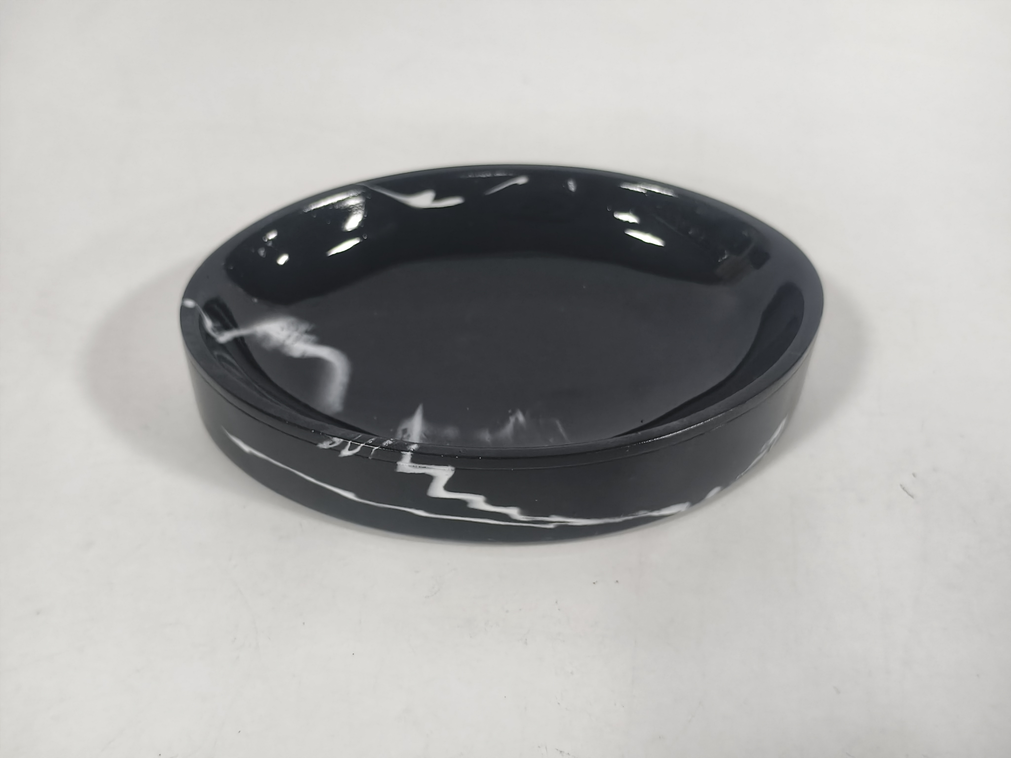 우아한 광택 블랙 레진 대리석 4피스 세트 -4